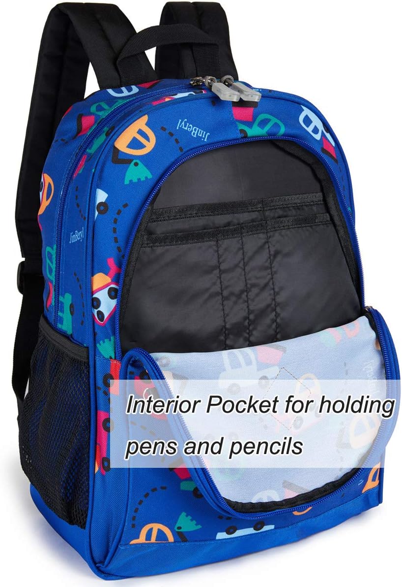 JinBeryl Little Kids Backpack, Toddler Boys School Bag, Fits 4 5 6 7 Years Old (Dinosaur Blue), Small - 38cm Height - Image 5