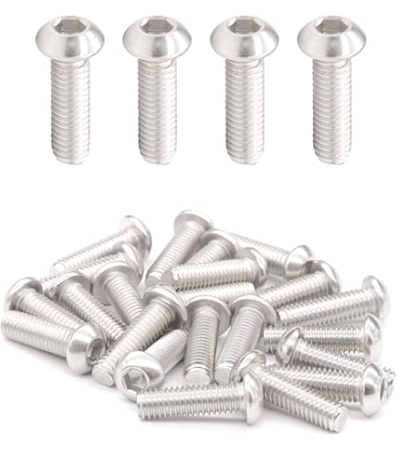 100-Piece M3-0.5 Button Head Socket Cap Screw Assortment - 304 Stainless Steel Bolt Nut Washer Kit