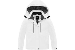 ZSHOW Girls' Ski Jacket Waterproof Fleece Raincoat Windproof Warm Winter Coat with Detachable Hood