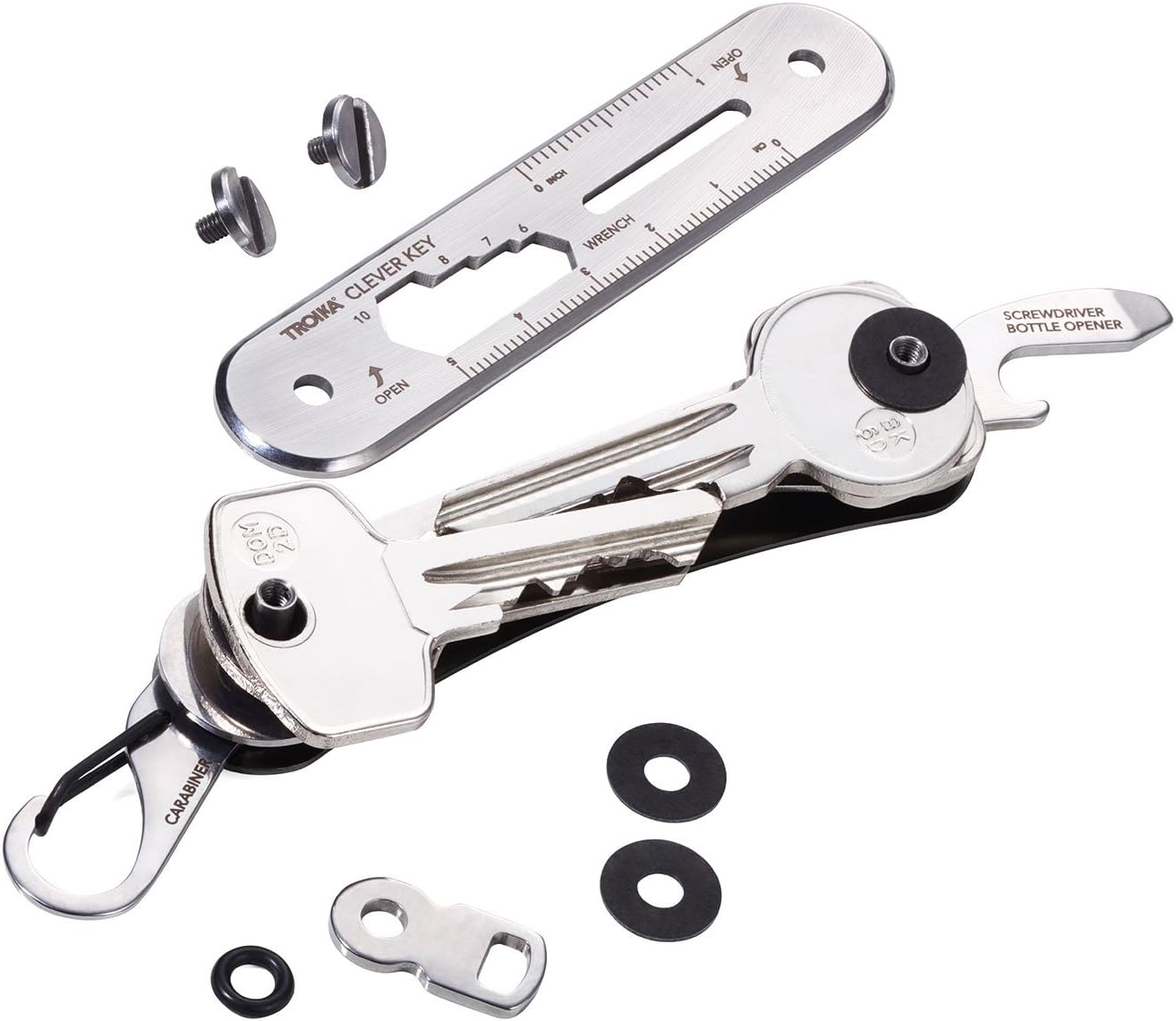 Troika CLEVER KEY Keyring, 10 cm, Multicolour (Silber Titan), Titanium, 10 centimeters - Image 4