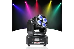 ZKYMZL RGBWA/UV 6 in 1 LED Stage Lighting Mini 50W Wash Rotating Light Moving Head dj Lights with DMX512 for Parties Disco KT