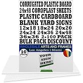 Corrugated Plastic Board 24x48 10 Pack White Large Poster Board. Corrugated Plastic Cardboard Coroplast Sheets 24x48 Sign Board. Blank Slate Yard Sign in Sheets 4mm Thick Heavy Duty Chloroplast