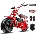 GMB100 Max Dirt Bike - Gas 99CC Off-Road Bikes Up to 28 MPH, W/LED Headlight, Goggles and Gloves - Supports Up to 220 LBS