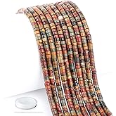 Natural Picasso Jasper Heishi Spacer Beads Loose Semi Precious Flat Round Gemstone Disc Shape Stone for Beading Jewelry Making 4x2mm 15.5"