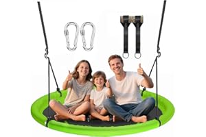 HOTJUMP 48 inch Saucer Tree Swing for Kids Adult, Larger Flying Swing for Whole Family, 700lbs Weight Capacity, with Adjustable Hanging Straps, for Outdoor Backyard Indoor Playground