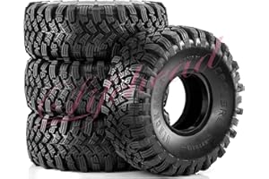 Lifehead 1.9inch Tires - All Terrain Rubber Tires for 1/10 RC Crawler Car TRAXXAS TRX4 TRX6 Axial SCX10 90046 90047 SCX10 III AXI03007 Tamiya CC01 YK4102 RGT EX86115/4.5" Outer Diameter