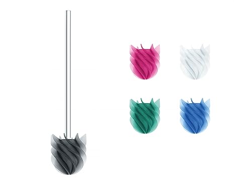 Sanwood 1240658 WATERCLOU innovative WC-Bürste ohne Borsten Toilettenbürste aus Silikon mit Acryl Stiel - grau