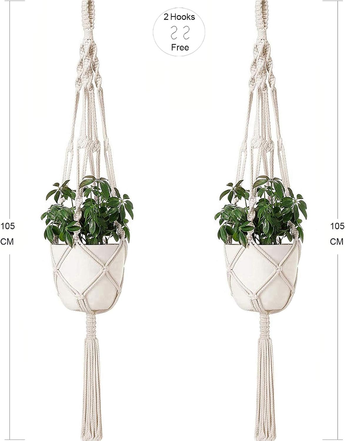 Sixyotie Macrame Plant Hangers 4 Legs Indoor Hanging Planter Basket Handmade Hanging Plant Holder Flower Pot Holder for Decorations - Image 5