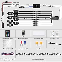 LD DARKEAGLE 8Pods RGB LED Rock Lights with APP/RF