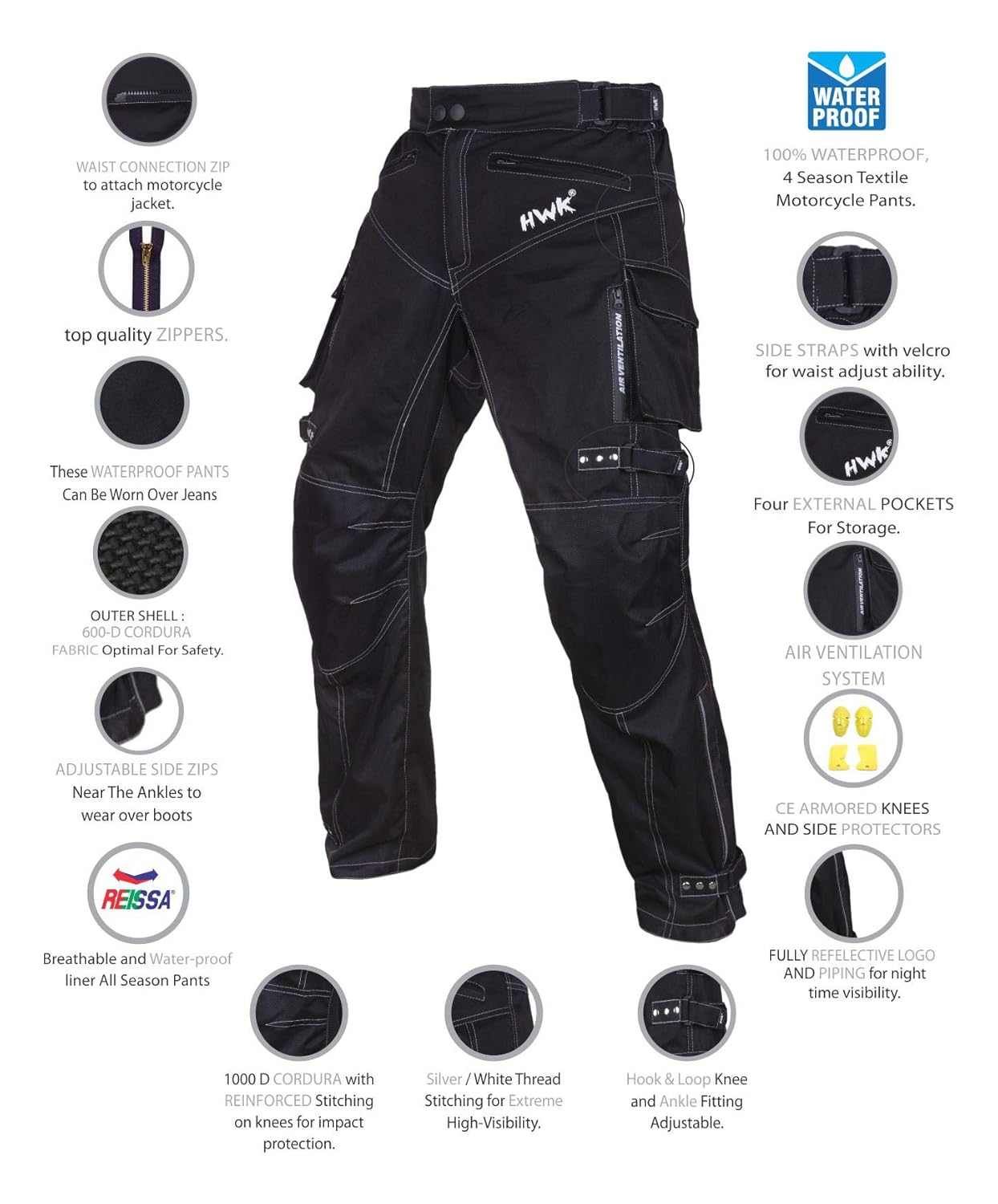 Waist3032 Inseam30 Motorcycle Pants For Men Dualsport Motocross