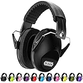 Dr.meter Noise Cancelling Ear Muffs: EM100 SNR27.4 Ear Muffs for Noise Reduction - Kids Noise Cancelling Headphones with Adjustable Headband for Monster Truck Autism Sensory Mowing Firework-Black