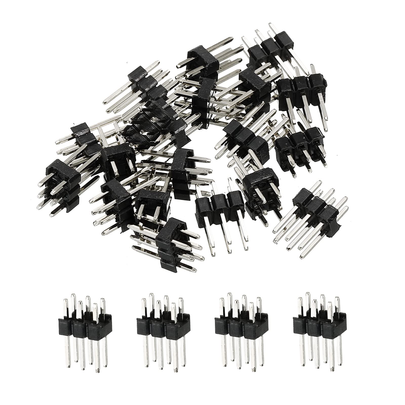 PATIKIL Straight Pin Header DIP Double Row 3 Pin 2.54mm Pitch Gold Plated for PCB Pack of 20