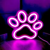 Neon Sign for Wall Decor, Dog Paw Neon Light Sign Battery or Usb Powered, Wooden Dog Paw-Shape Anime Game Neon Lights for Teens Boys Bedroom Wall Decor,Man Cave Gifts（Pink Dog Paw）