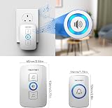 TECKNET Wireless Doorbell IP65 Waterproof 1300ft 60 Chimes 5 Level Vol view 6