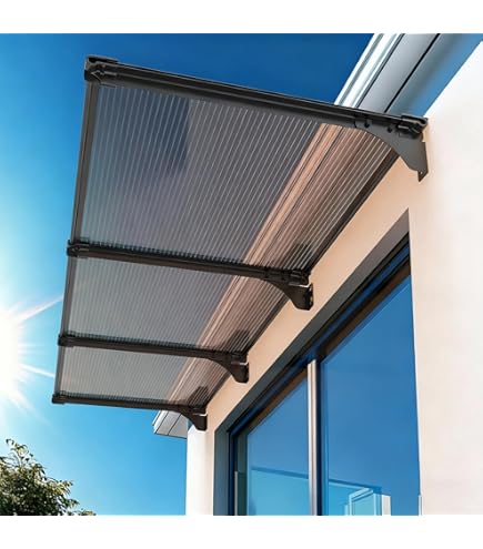 Aazon.co : Door Awning Outdoor, Invisible Rain Shelter Cover, Curved Window Awning Canopy Rain - View #12