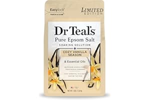 Dr Teal’s Epsom Salt Magnesium Soak, Limited Edition Cozy Vanilla Season, 3lbs