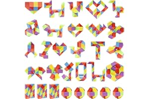 Ganowo 24 Packs Valentine's Day Cards with Rainbow Snake Cube Twist Toys for Kids, Valentines Students Gifts Fidget Toys with Cards for Valentine School Classroom Exchange Party Favor