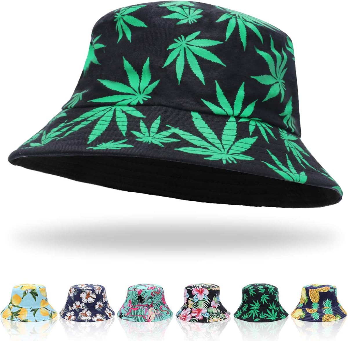 Unisex Sonnenhut Bucket Hat Anglerhut Fishermütze Muster Früchte