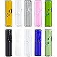 Reusable Glass Filter Tips for Cigarette, Ø8mm Outer Diameter 35mm Length Round Mouthpiece for Cigs, Easy to Clean 9 Colors 10 Pieces AO004