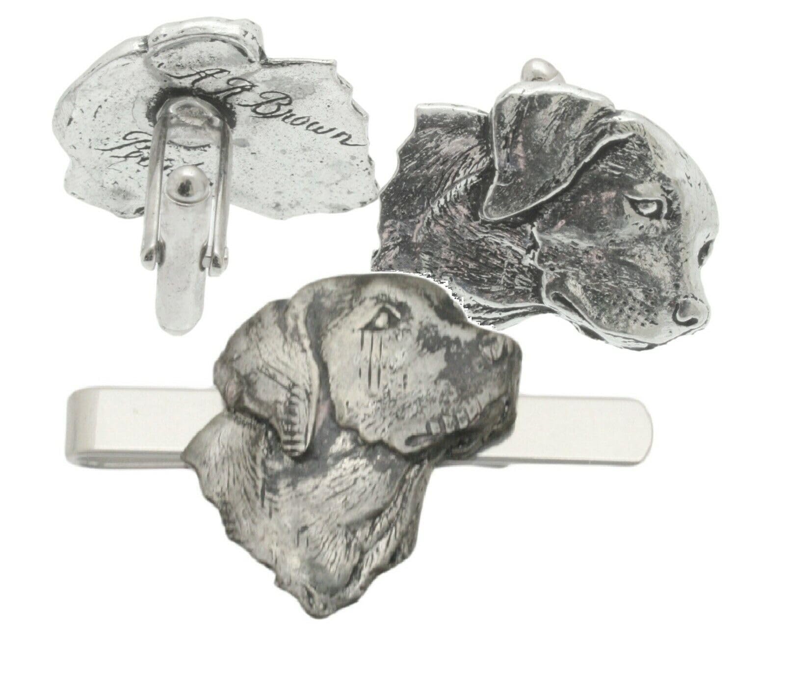 Labrador Head Cufflinks and Tie Bar Slide Gift Set