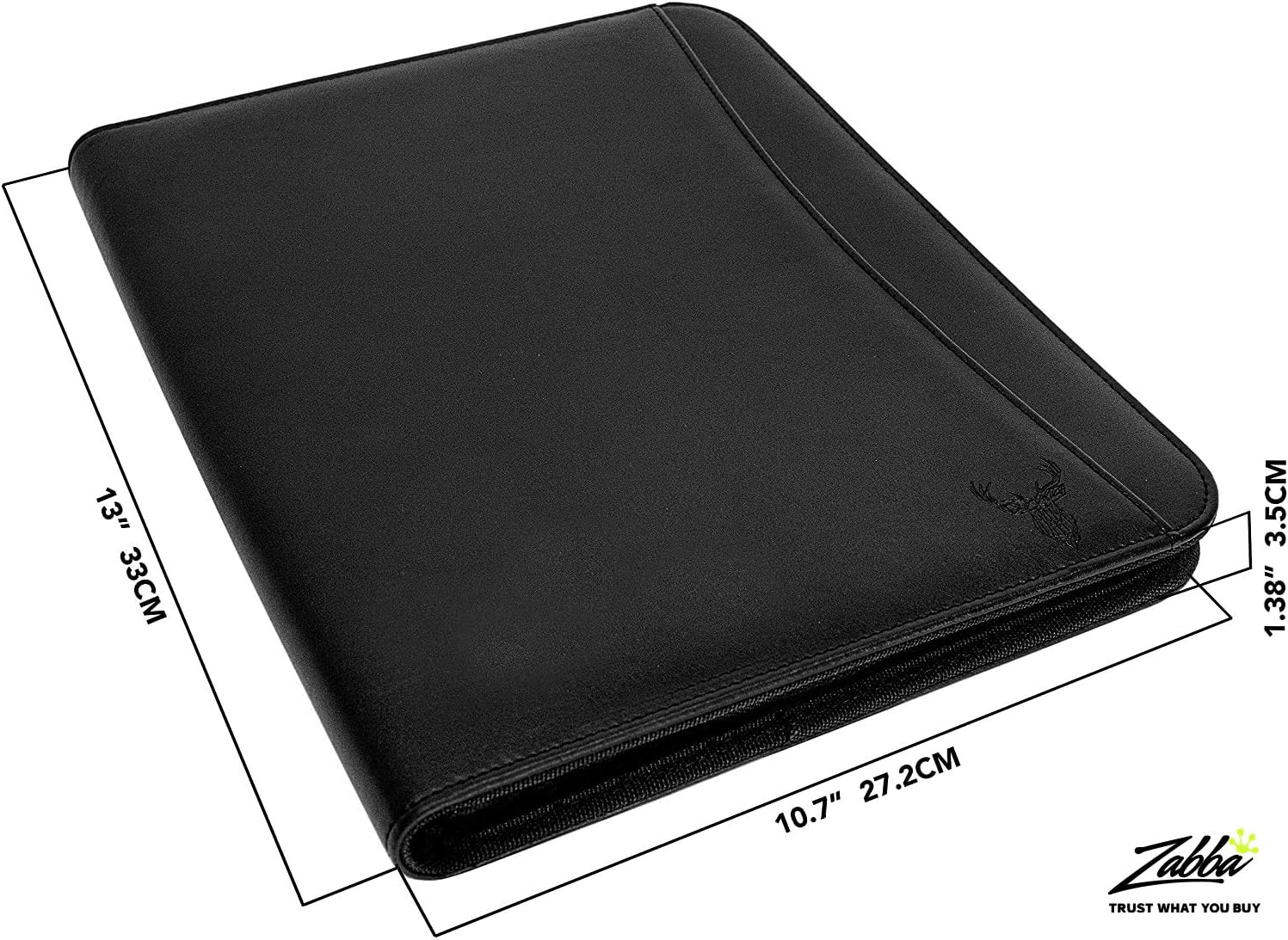 Zippered Padfolio, Leather Portfolio Binder - 10.1 Inch, Business Folder, Resume/Document Organizer - Notebook, Ipad Case, Planner - Men & Women : Office Products