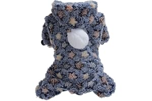 TTBDWIIAN Pet Clothes for Small Dogs Girls Dress Dog Plush 4 Leg Wear Buttons Rainbow Star Dot Printed Warm Winter Hooded Outerwear