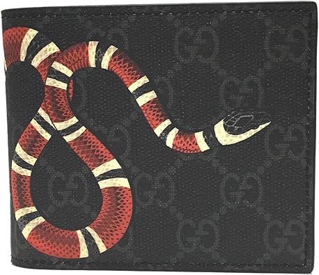 Amazon グッチ Gucci 財布 スネーク プリント キャンバス ウォレット K551n 1058 メンズ 二つ折り財布 小銭入れ無し ブラック 並行輸入品 Gucci グッチ 財布