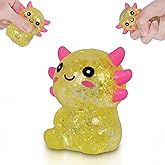Puffwize Axolotl Squishy Toy, Cute Slow Rising Fidget Toy for Stress Relief, Soft Squeeze Sensory Toy for Kids and Adults, Handheld Stress Ball for Anxiety and Focus Sitting Posture Axolotl(Yellow)