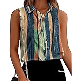 Zeagoo Women's Sleeveless Button Down Shirts Blouses Solid Casual Basic V Neck Tank Tops for Work S-XXL