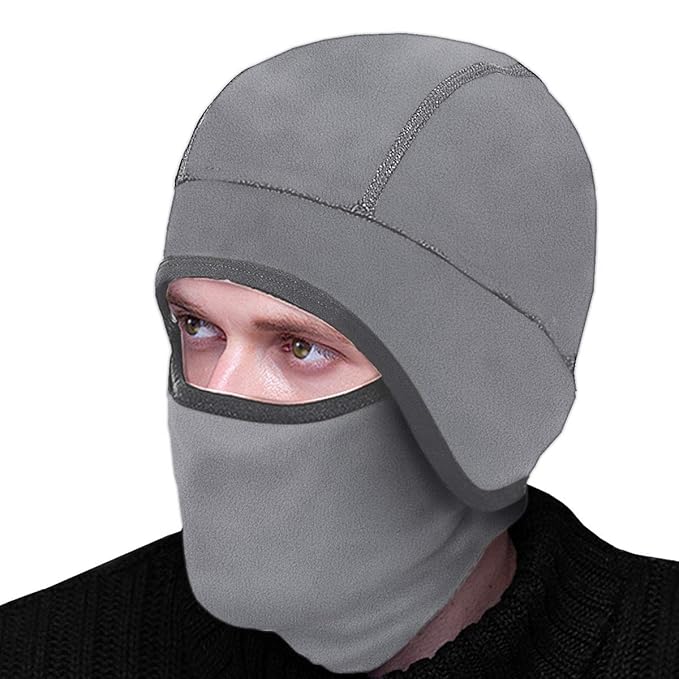 Fleece Ear Flap Helmet Liner Skull Cap Beanie with Neck&Face Cover