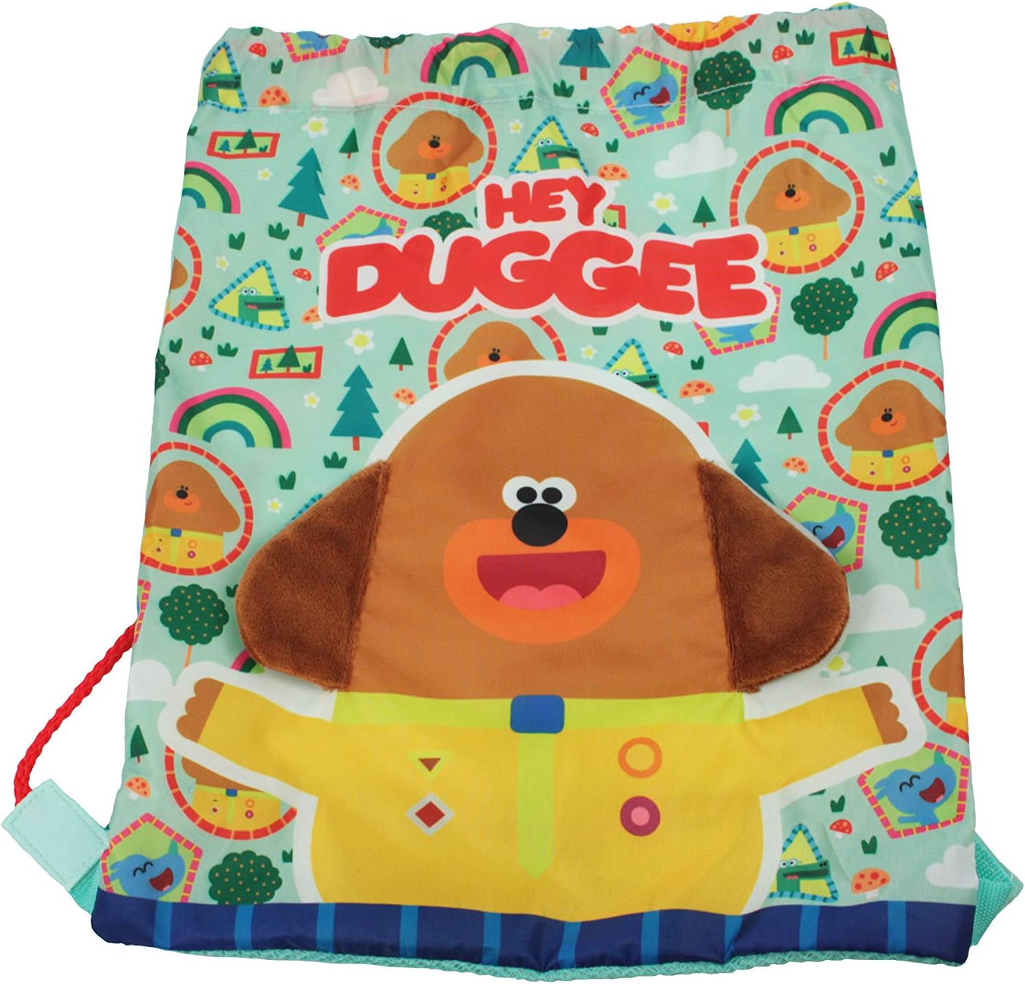 Hey Duggee Plush Ears Drawstring Sports Trainer Bag Green