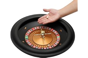 YHAOFU Luxurious Roulette Wheel, 18 inches ABS Casino Grade Roulette Game Set with 2 Balls Pills，Roulette wheel can be very quiet and smooth rotation, perfect for night family games and professional use