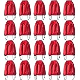 Drawstring Backpack Bulk 20 Pcs Draw String Backpack Bags DIY Gym Sports Traveling Yoga Cinch Bag Sackpack Drawstring (Red)