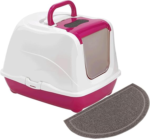 Maison Toilette Xxl Grand Chat Bac Litiere Xxl Pour Chat Jusqu A 8 9 Kg Tapis Anti Salissures Amazon Fr Animalerie