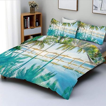 Ensemble Housse De Couette Piscine Au Bord De La Plage Avec Eden