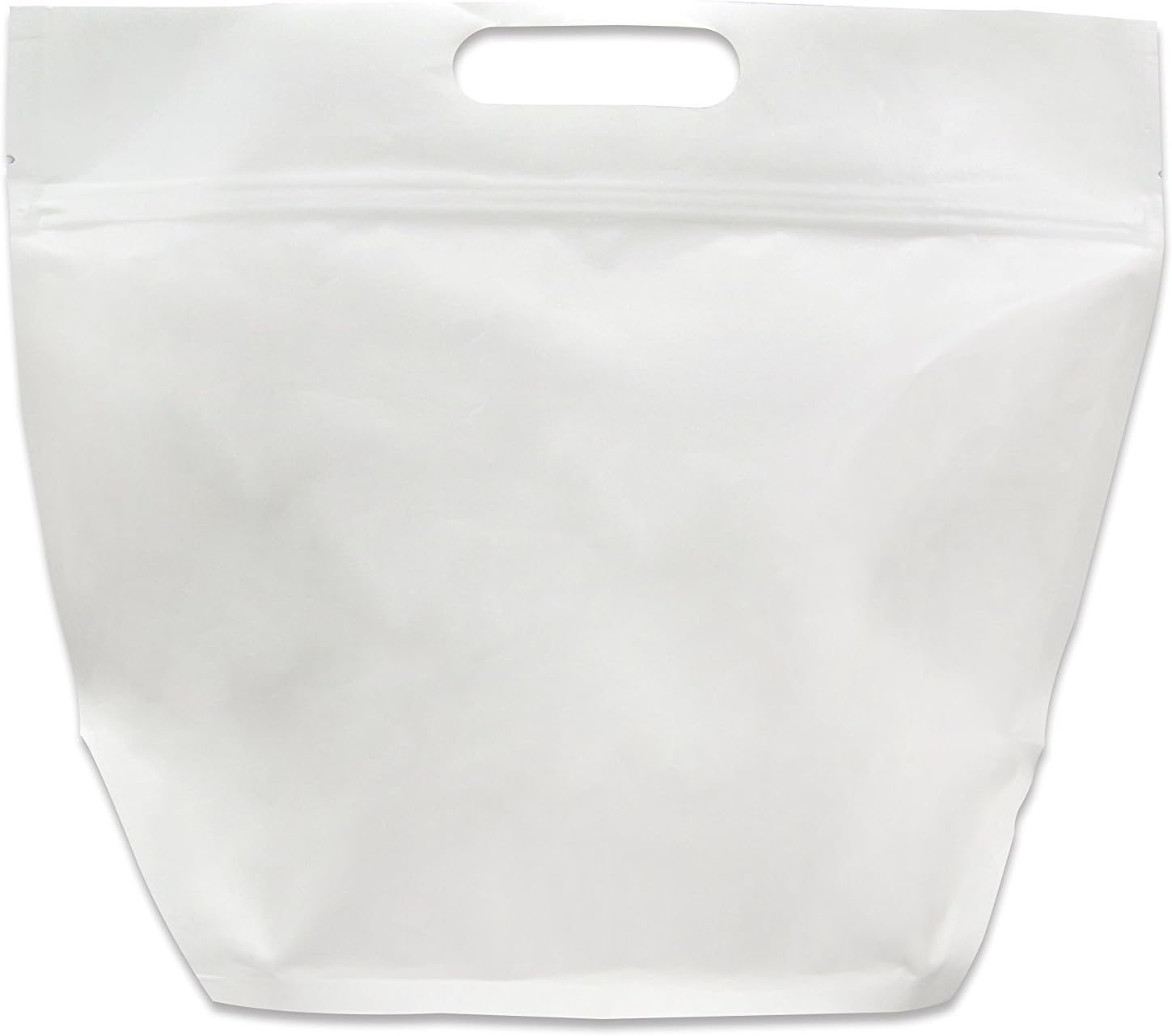 25 pack,Stand-up Zipper Foil Lined Food Bag, White Kraft With Gusset, Leak proof, Take and Go