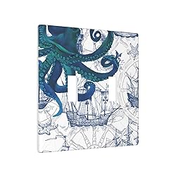 Pznen Nautical Vintage Octopus 2 Gang Toggle Wall