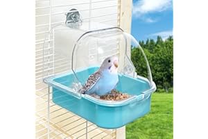 WQY GROCERYSHOP No Mess Bird Feeder for Cage, Parrot Feeder Cage Accessories, Parakeet Seed Food Feeder Drinker for Cage, Cockatiel Squirrel Finch Lovebirds Budgies Canary