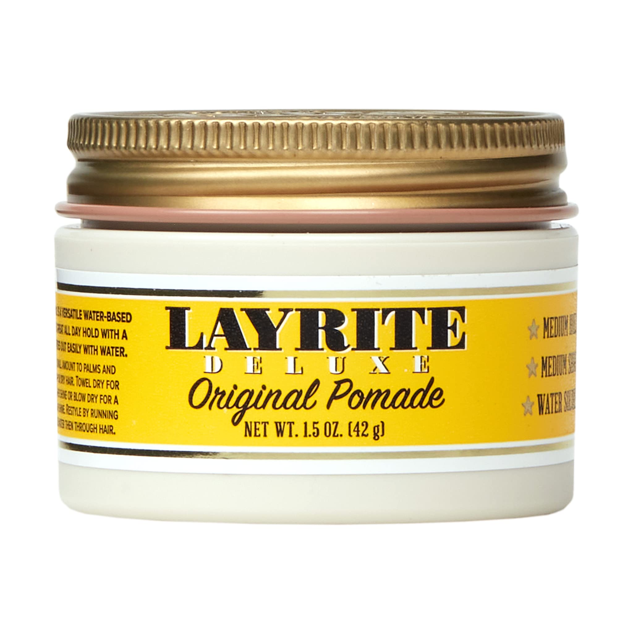 Layrite Original Pomade 42g | Medium Hold | Water Soluble | Medium Shine