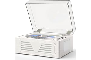 VICTRESS Portable CD Player with Bluetooth for Home CD Player with Built-in Speakers,Compact Desktop Design,USB,AUX,Headphone Jack,Vintage CD Player for Music Lovers (White Wood)