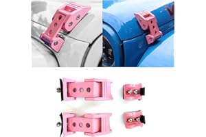 Brangstak Stainless Steel Latch Hood Capture Kit for 2007-2018 Jeep Wrangler JK JKU and 2018-2022 Jeep Wrangler JLJLU Gladiator 2-Door and 4-Door (Pink)