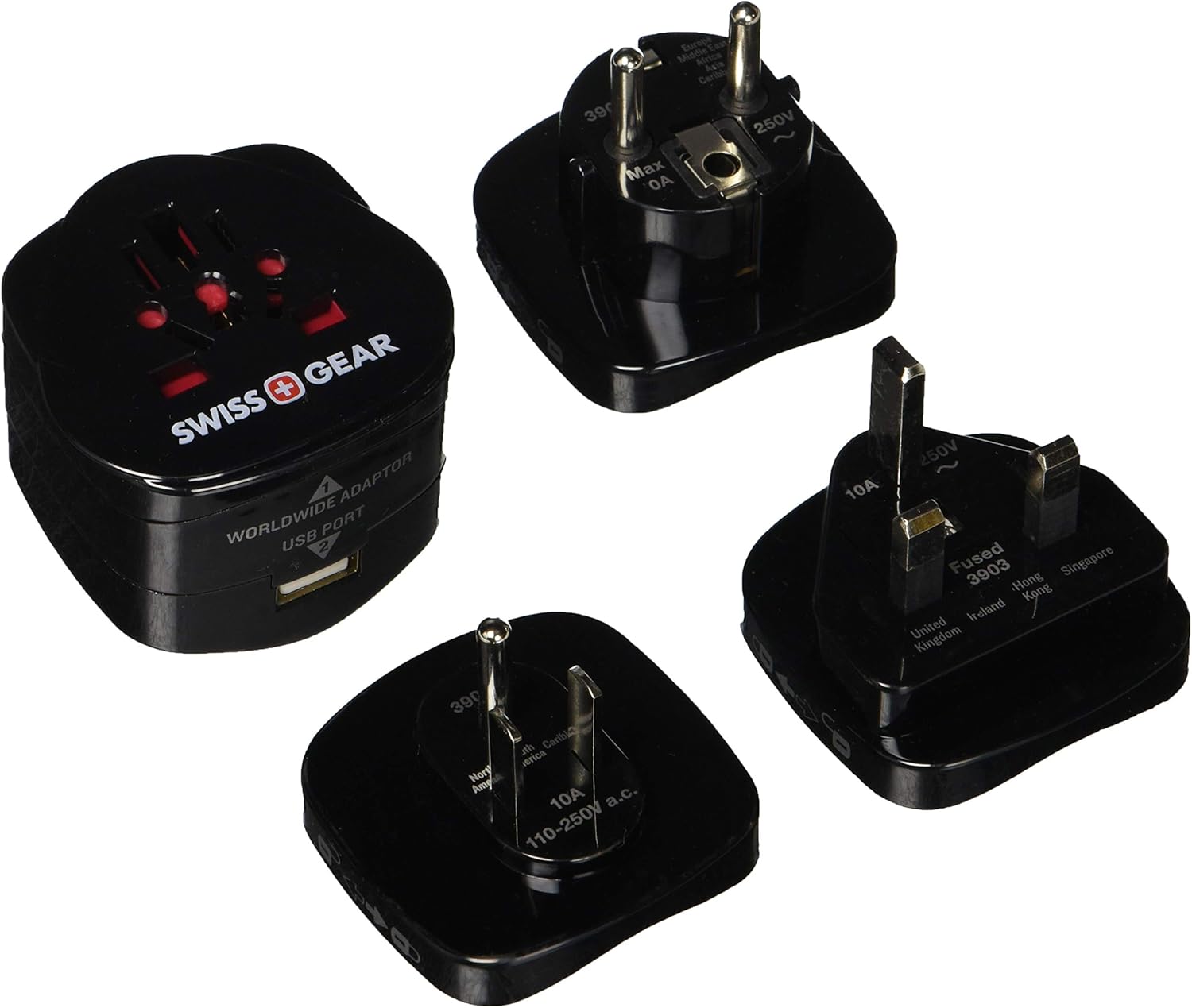 SwissGear Worldwide Adaptor Plug with 2.1 Amp USB Port