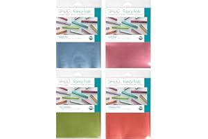 GRRL FRIDAY Gina K Fancy Foil Matte Colors 6 x 8 inch Sheets - Powder Blue, Dusty Rose, Fresh Asparagus, and Sunkissed Coral with Pocket