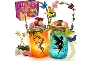 Alritz Fairy Lantern Craft Kit - Gift for Kids Girls - Remote Control Mason Jar Night Light - DIY Garden Decorations Art Proj