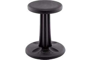 KORE DESIGN LLC KORE Design Wobble Stool Chair, Girls + Boys Kid Desk Stools, Ergonomic Small Office Chairs, Flexible Seating for Active Kids, ADD/ADHD, Classroom, School, Home, Junior (16in), Age 8-9 yrs, Black