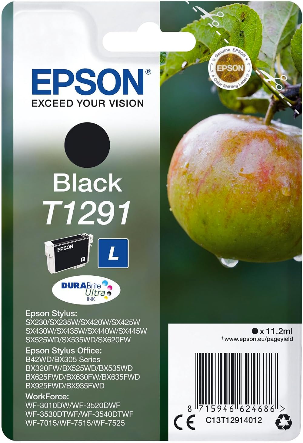 Epson T1291 Black DURABrite Ultra Ink Cartridge - Genuine Apple Image