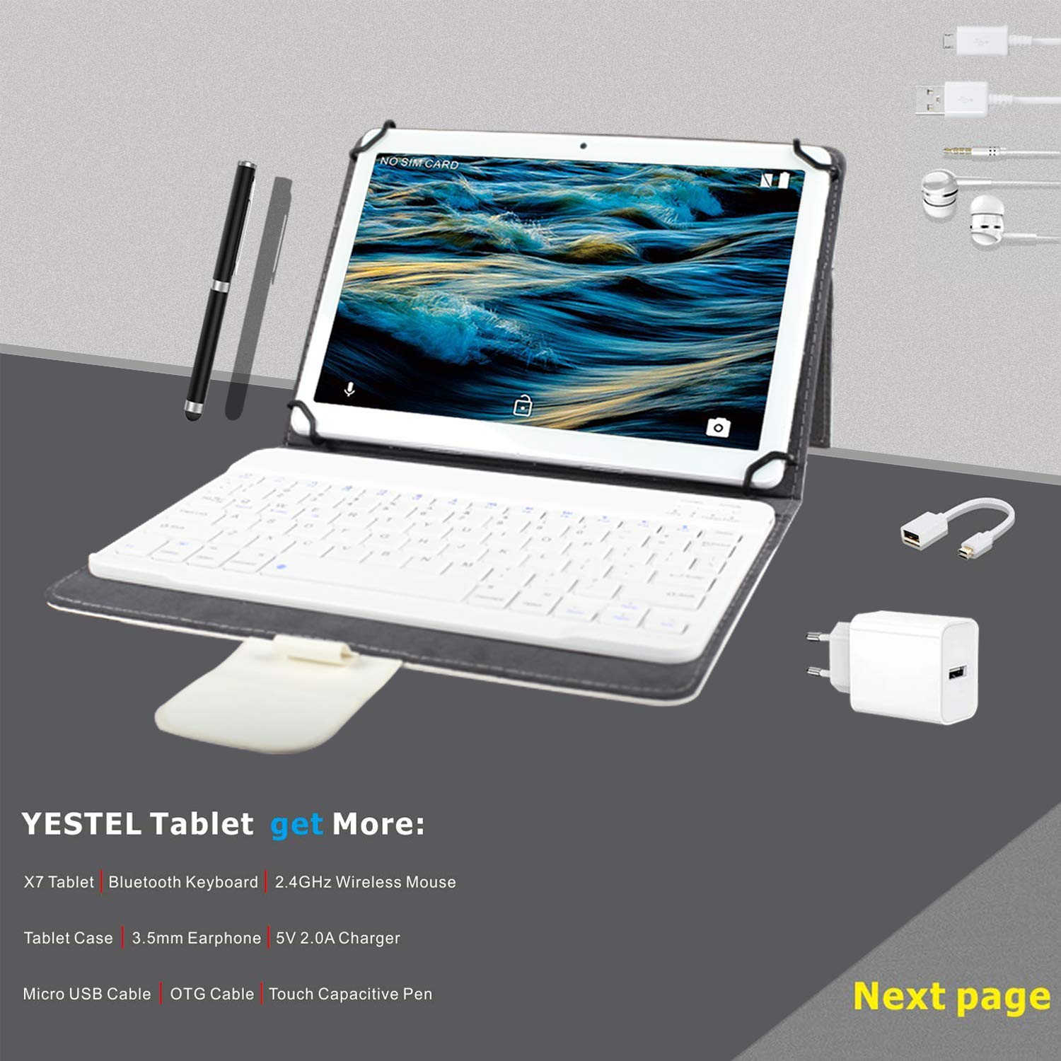 Tablet 10.1 Pulgadas Android 8.1 YESTEL X7 Dual SIM 4G LTE/WiFi Quad