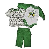 John Deere Baby Stuff John Deere 3 Piece Tee, Bodysuit and Pants Layette Green/Heather