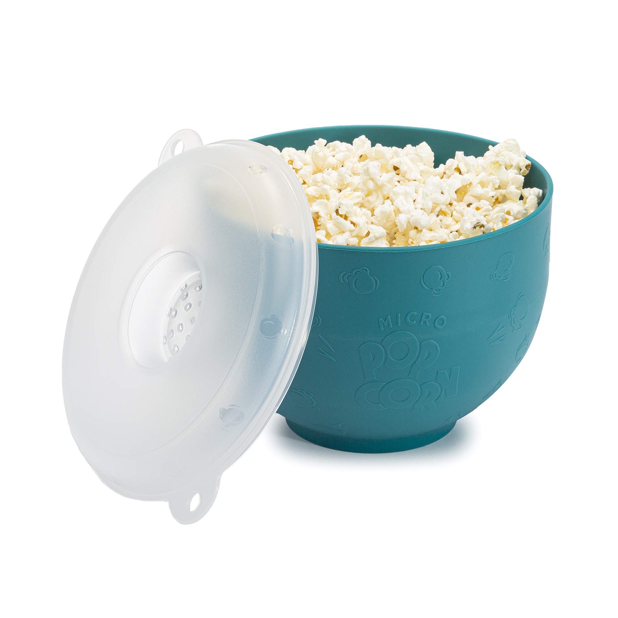 Photo 1 of Goodful Silicone Popcorn Popper, Collapsible Hot Air Microwavable Popcorn Maker, Bowl Made without BPA, Teal