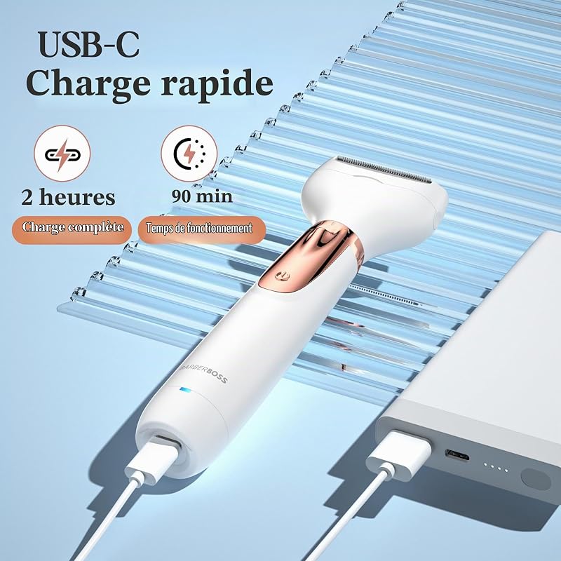 Rasoir électrique 5-en-1 pour femme, kit d'épilation rechargeable, pour le corps, le maillot, le visage, le nez et les sourcils, rasoir sans fil pour femme, QR-8005